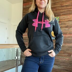 Under Armour UA Storm Small Black Hoodie with Hot Pink Accents